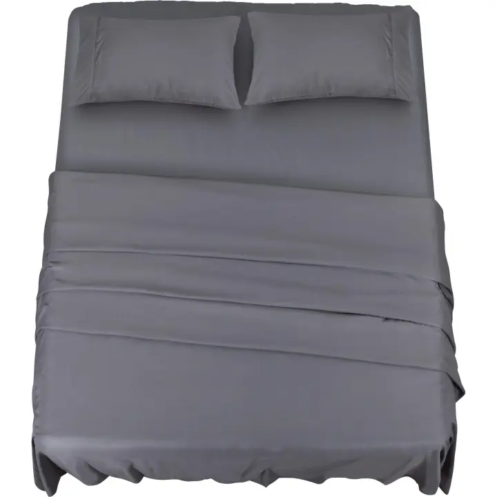 Juego de Sábanas de Poliester Microfiber 4 Piezas: sábana Bajadora, Sábana Plana, 2 Fundas de almohada - 1