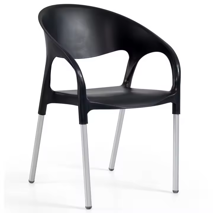 Sillón MOON, aluminio, polipropileno negro* - 1