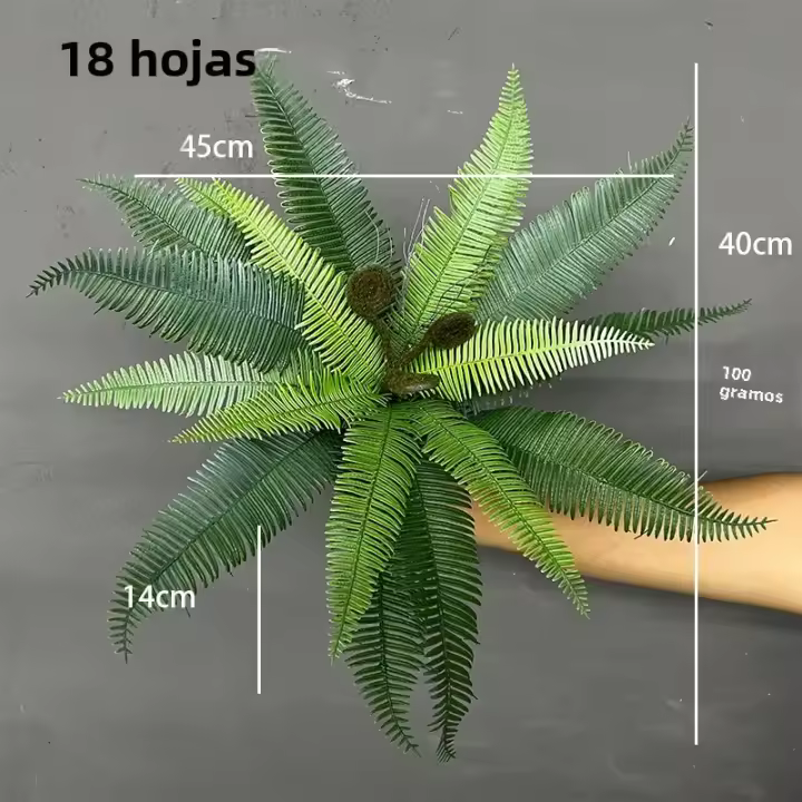 Gran Ferni Artificial De Palma Tropical Plantas Falsas Para Decoración De Jardín Al Aire Libre Hojas Caídas De Plástico Colgante En La Pared - 1