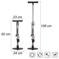 DEKORA SOUL Bomba de Pie Profesional para Bicicleta con Manómetro - Compatible con Válvulas Presta y Schrader - Alta Presión 160PSI - details 1