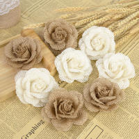 2/3/5pcs Flores De Jute Hessian Vintage Rustic Para Decoración De Boda Navidad Eventos Y Fiestas Accesorios De Manualidades DIY - details 12