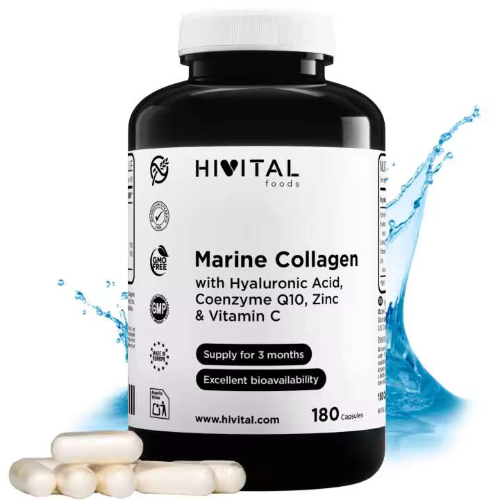 Colágeno con Ácido Hialurónico | 180 cápsulas. Hivital - 1