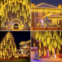 Luces De Lluvia De Meteoros Solares 50cm Luz De Cadena De Copos De Nieve Impermeable Para Jardín Boda Fiesta Navidad - details 10