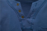 Camiseta De Algodón De Calidad Para Hombre Verano 2024 Diseño Sólido Cuello En V Ropa Casual Clásica Camiseta De Estilo Te-shirt - details 12