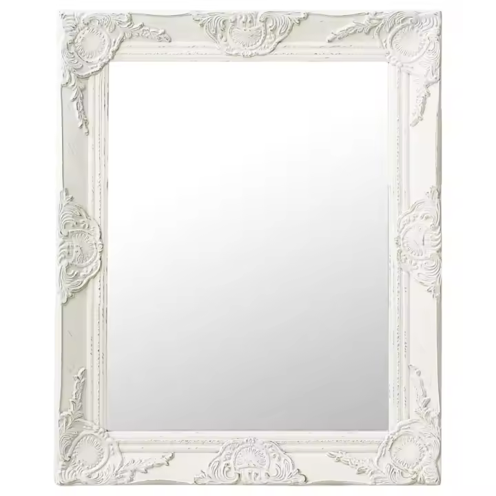 Espejo de pared estilo barroco blanco 50x60 cm - 1