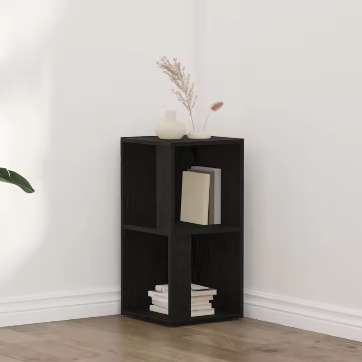 Gabinete Esquinero vidaXL Negro Roble 33x33x67 cm Madera Elaborada - 1