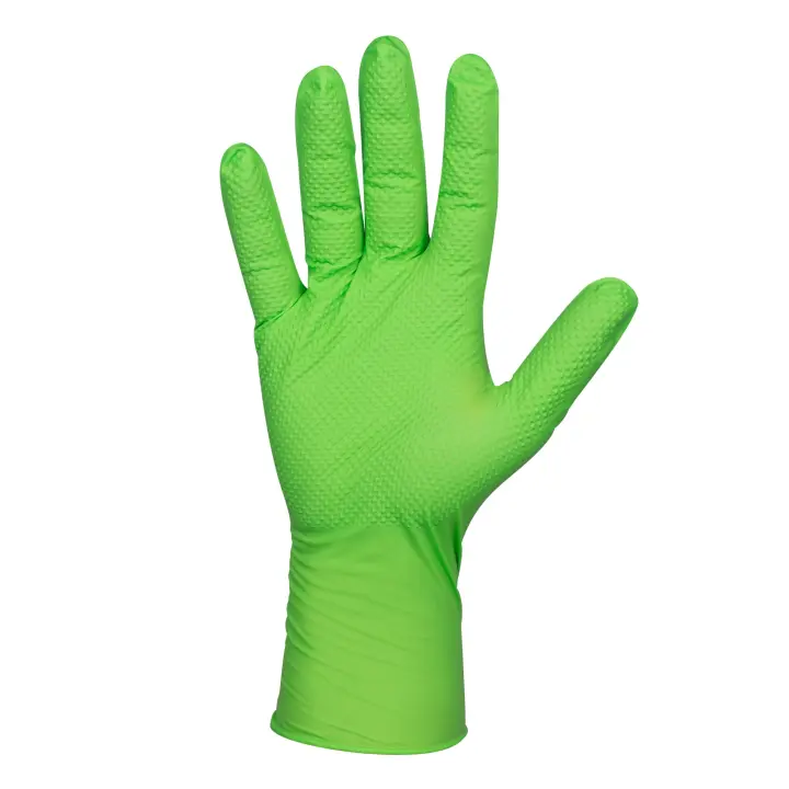 JBM 54369 GUANTES VERDES DESECHABLES DE NITRILO T:M 7,0MIL (100 UDS.) TEXTURA DIAMANTE - 1