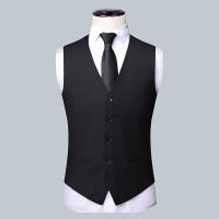 Traje De Tres Piezas Para Hombre Primavera Otoño Dos Botones Carrera Trabajo Decorativo Cuerpo S-6XL Con Chaleco Y Pantalones - details 6
