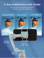 AXNEN HQ5 Stabilizador Gimbal De 3 Ejes Para Teléfono Móvil Antisucción Con Opción De Rastreo AI Para iPhone Y Android - details 9
