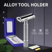 Afeitadora De Seguridad De Doble Cabeza Para Hombres Acero Inoxidable Manual Antideslizante Con Mango Cuchillas De Repuesto - details 0