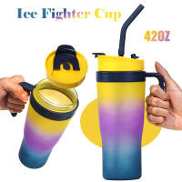 Botella De Agua Deportiva 3-en-1 Con Palanca Grande Y Gradiente De Color Gran Capacidad Para Adultos Botella De Bebida Para Exterior - details 1