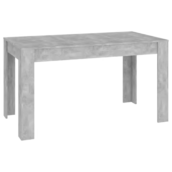 vidaXL Mesa de comedor contrachapada gris hormigón 140x74,5x76 cm - 1