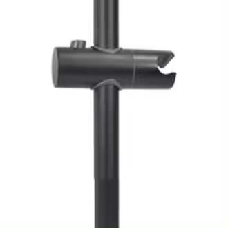 Barra de ducha negra, barra de ducha de acero inoxidable 304 con soportes de fijación ajustables en altura y ángulo, cepillado, altura total 660 mm - 1