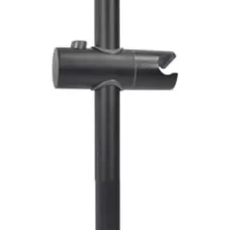Barra de ducha negra, barra de ducha de acero inoxidable 304 con soportes de fijación ajustables en altura y ángulo, cepillado, altura total 660 mm - 1