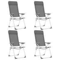 vidaXL 4x Sillas de Camping Plegables Aluminio Senderismo y Acampada Color Crema,  Gris,  Marrón y mas - details 1