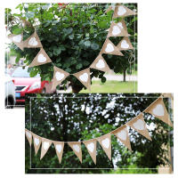 Bandera Vintage De Corazón En Lona Para Decoración De Fiesta Navidad Cumpleaños Boda Festival Ensamblaje Manual Sin Personalización - details 3
