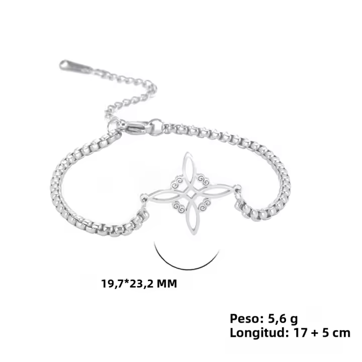 Pulsera De Encanto De Brujería Skyrim Para Mujer Cadena De Acero Inoxidable Pulsera Vintage Geométrica Adecuada Para El Día Regalo De Amuleto Wicca - 1