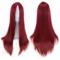 Pelucas Sintéticas De Fibra Resistente Al Calor Larga Y Recta Estilo Anime Para Festival De Música Y Cosplay Con Capa De Red Buckle - details 2