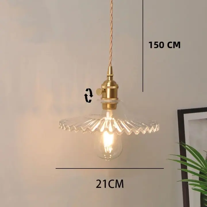 Lámpara Colgante De Vidrio Y Latón Nórdica Vintage Para B&B Bar Restaurante Lámpara Creativa Para Café Dormitorio - 1