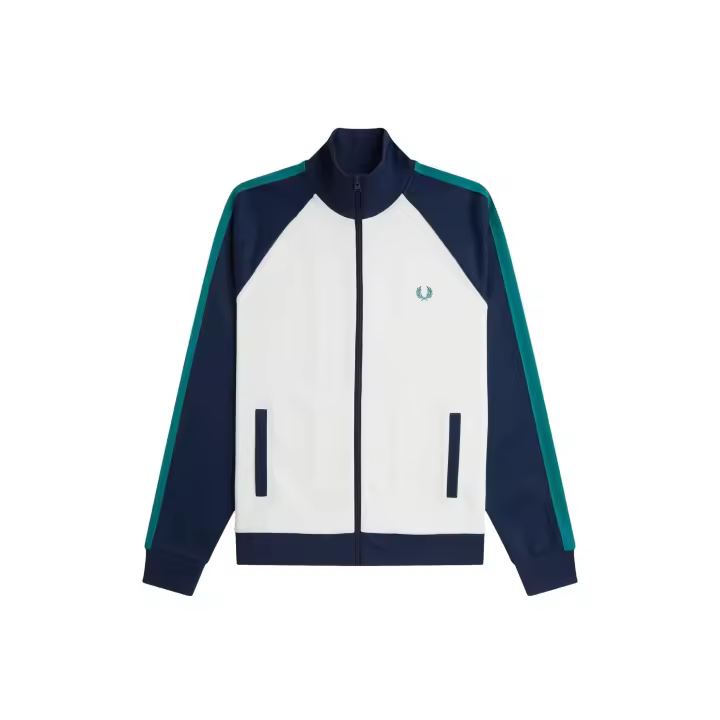 Fred Perry Contrast Sleeve Track Jacket Snow White - 1