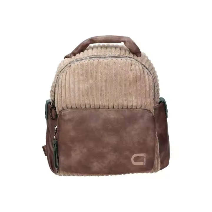 CARAMELO | Mochila Caramelo para Mujer – Mochila Casual en Color Camel – Mochila con Cremallera – Varios Compartimentos – Espaciosa – Textil – Moda – Cómoda – Modelo 50535.9 - 1