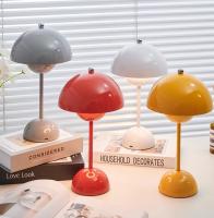 Lámpara de mesa nórdica con forma de capullo de flor, lámpara de ambiente decorativo, lámpara con forma de capullo de flor, lámpara de noche con forma de hongo, luz de noche roja - details 0