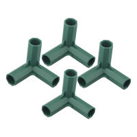 Conectores De Marco De Invernadero Plástico Verde 4Pcs 16mm Para Juntas De Paredes De Jardín Exterior Arco Iris DIY 3 Vías Adaptador De Estructura De Jardín - details 10