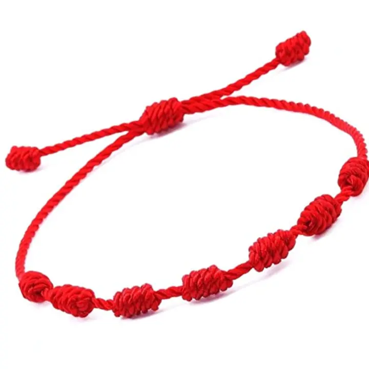 NAKLOE - Pulsera 7 nudos - (Pack 2 unidades) - Pulsera mal de ojo - Pulsera protección y buena suerte - Hechas a mano - 1