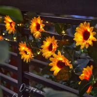 Luces De Hiedra De Girasol 5/10M Impermeables Para Decoración De Jardín Fiesta Boda Navidad Exterior Luz De Cadena Atmosfera - details 6