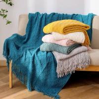 Manta De Terciopelo Decorativa Con Borlas Grande Y Suave Para Sofá Cama Regalo Vintage Manta Saga Verde Tejida Al Hilo De Acrílico 100% - details 9