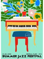 Póster Vintage Montreux Jazz Festival En Lienzo Gato Negro Gramófono Arte De Pared Decoración Nórdica Para Sala De Estar Regalo - details 6