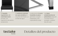 Tectake - Sillas de comedor BETTINA 41 x 52 x 99 cm, Acolchado de piel sintética, Silla para salón o dormitorio, Mueble moderno, Respaldo continuo, Patas de acero esbeltas, Versátil y combinable, Sillas para salón modernas, Capacidad de carga 120 kg - details 3