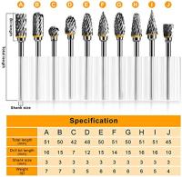 Cabeza De Moldeo Para Rotar 10 Piezas 1/8" Broca De Carbono Tungsteno Diamante Corte Herramienta De Abrazadera Para Metalworking - details 2