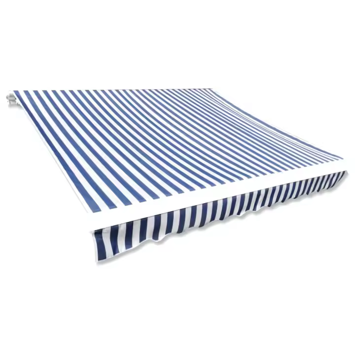 Toldo de Lona Azul y Blanco 350x250 Cm para Patio, Terraza o Jardín - 1