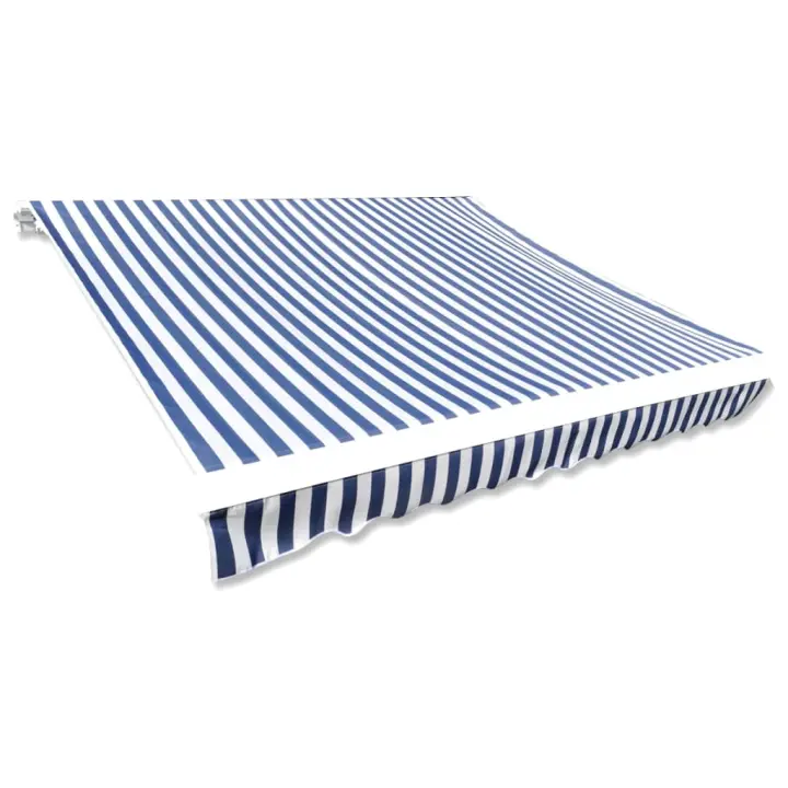 Toldo de Lona Azul y Blanco 350x250 Cm para Patio, Terraza o Jardín - 1
