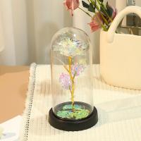 Regalo De San Valentín Para Novia Rosa LED Eterna En Cubierta De Vidrio Favor De Boda Para Madre Cumpleaños Decoración De Oficina - details 10