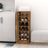 vidaXL Mueble Zapatero Contrachapada 32x35x92 cm Armario Pasillo Banco Color Blanco,  Blanco brillante,  Gris hormigón - details 6
