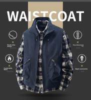 Chaleco Casual Para Hombre Con Cuello Erguido Y Multi-Moneda Cargo Hombro Adecuado Para Pesca Al Aire Libre Y Exterior Talla Grande - details 1