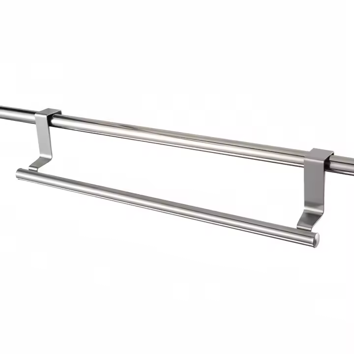 Rack De Toallas Sobre Puerta En Acero Inoxidable Soporte Colgante Para Baño Y Cocina Armario Organizador De Toallas Y Paños - 1