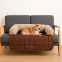 Love Stories - Protector de Sofá para Mascotas Cuna de Sofá para Perros y Gatos - Marrón y Beige - Poliéster - 75 X 70 Cm - Protección Duradera - details 0