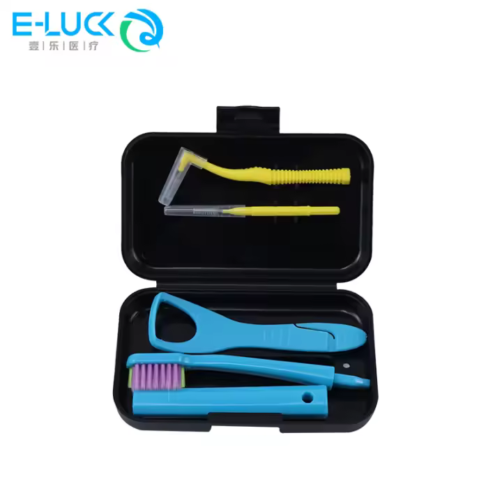 Kit De Cuidado Dental Portátil Para Viajes Limpieza Oral Con Cepillo Desmontable Interdental Y Afeitadora De Lengua Estuche De Almacenamiento - 1