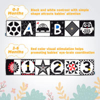 Libro De Tela Para Bebés Juguete De Desarrollo Temprano Montessori Actividad Sensorial Blanco Y Negro Para Niños De 0 a 12 Meses Regalos Para Bebés - details 9
