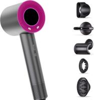 Secador de pelo sin hojas de alta potencia, temperatura constante de 3 niveles, 5 boquillas de recambio, alta velocidad, decidelio bajos, iones negativos, hogar y baño Una Nueva Generación de "Súper secador de pelo" Con 1600W de Potencia,Envío rápido - details 1