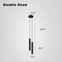 Lámpara Colgante Moderna Nórdica LED Doble Cabeza Para Comedor 2m Con Tubo Decorativo De Cilindro Lámpara De Pared Chandelier - details 5