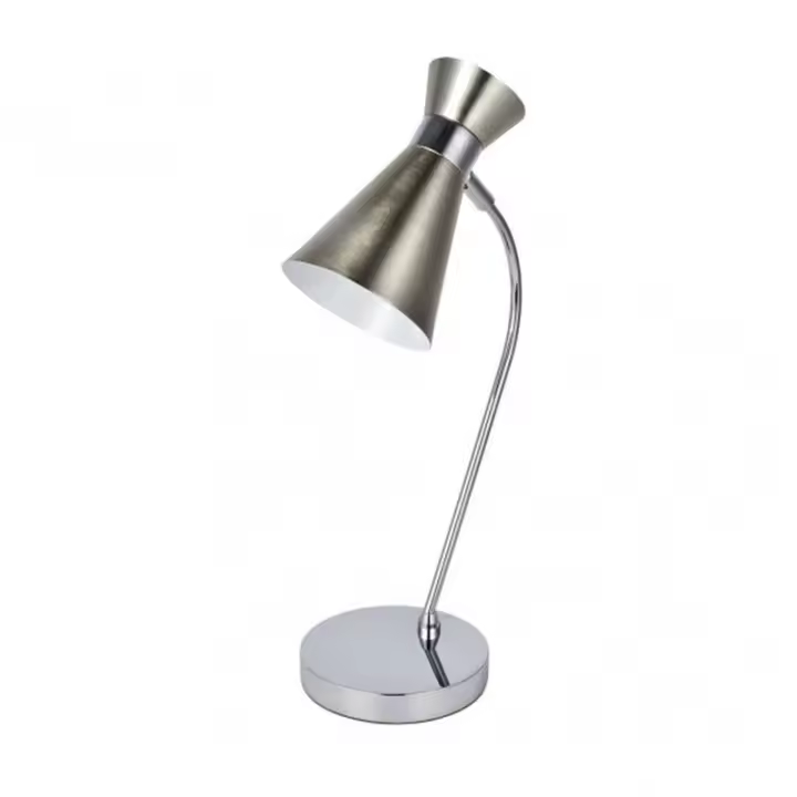 Lámpara de Mesa FABRILAMP Sobremesa Petra 1xe14 Niquel/Cromo 48x24x15 Cm Orientable - 1