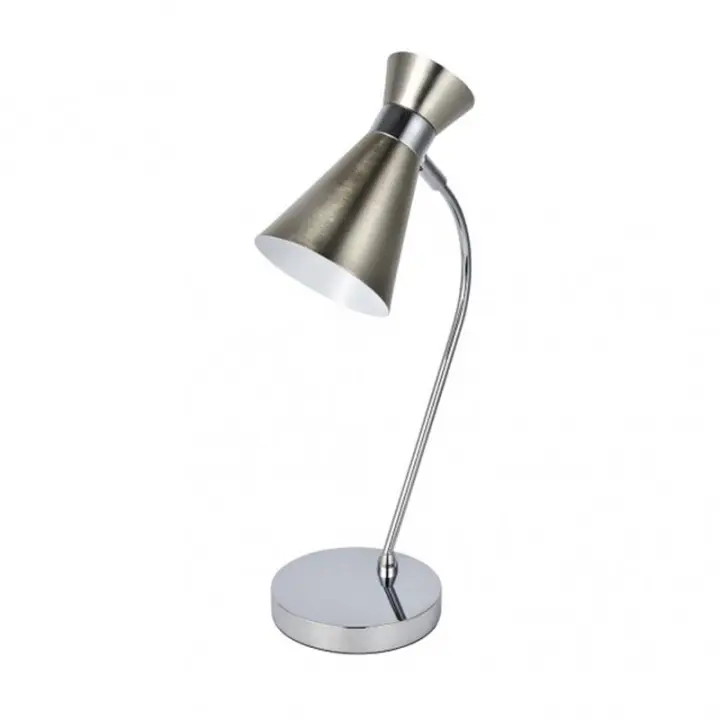 Lámpara de Mesa FABRILAMP Sobremesa Petra 1xe14 Niquel/Cromo 48x24x15 Cm Orientable - 1