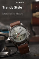 Reloj De Pulsera De Cuarzo Para Hombre SYNOKE Deportivo Y Militar Resistente Al Choque Con Correa De Cuero Moda Casual Relogio Masculino - details 7