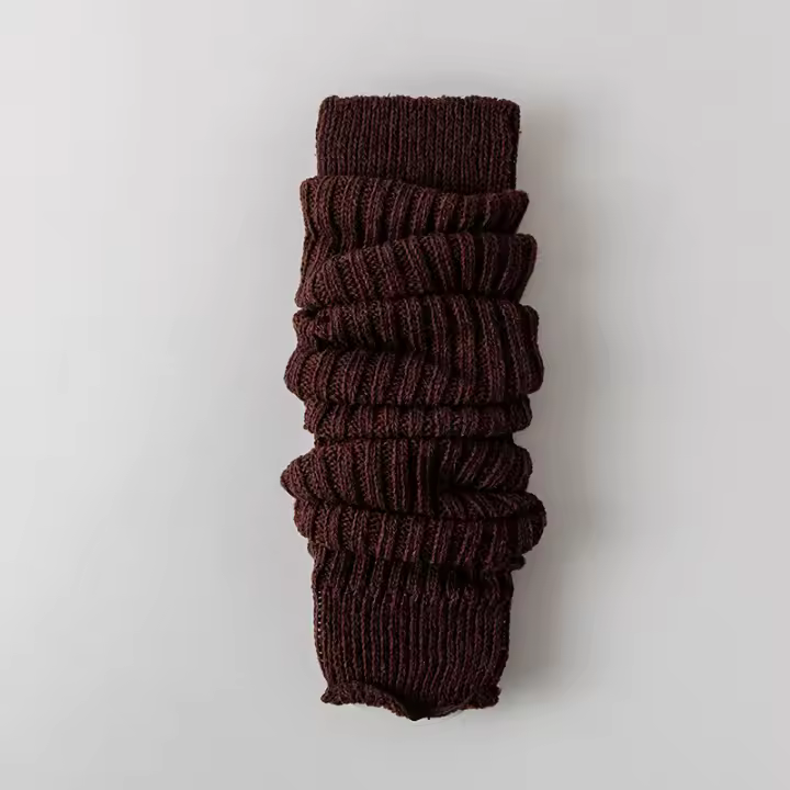 Calcetines De Piel De Oveja De Invierno Tejidos a Mano Hasta La Rodilla Calentadores De Piernas Patrón De Giro Calcetines Para Mujer - 1