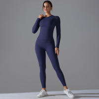 Conjunto De Yoga Deportivo Transpirable Y Estirable Con Control De La Panza Y Modelador Leggings De Glúteos Slimming Top Activo Para Gimnasio - details 41