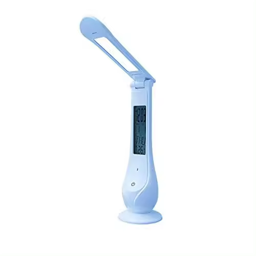 LAMPARA LED DE MESA 4W 6400K CON RELOJ COLOR AZUL - 1
